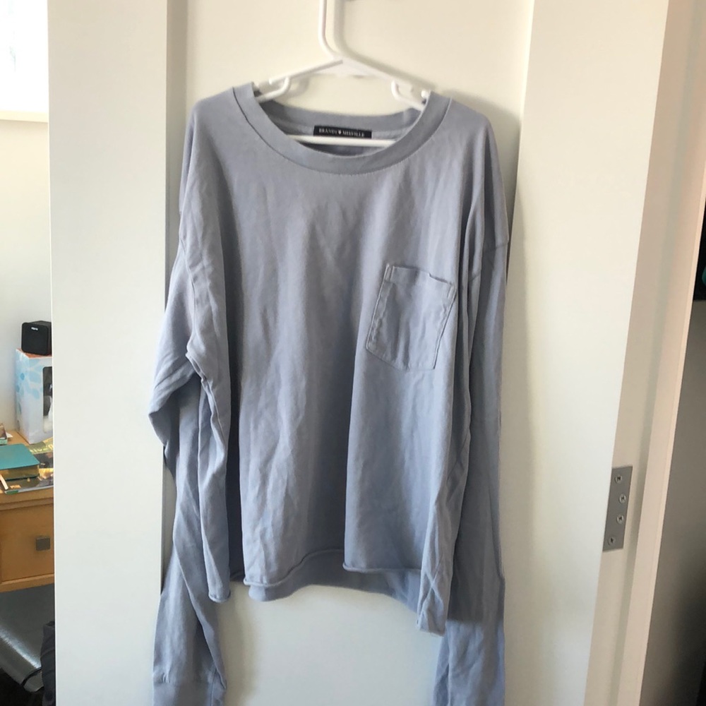 Brandy Melville cropped baby blue long sleeve